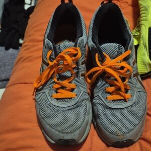 Asics Gray and Orange Sneakers